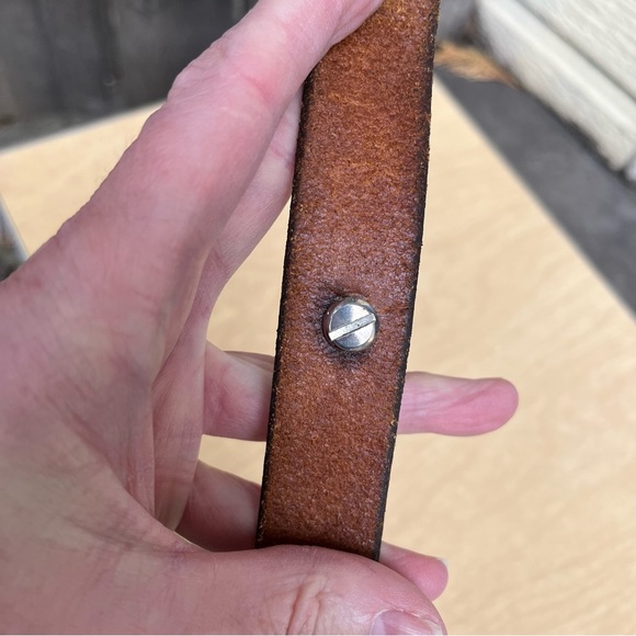 Handcrafted Tooled Leather Cuff Bracelet With Shotgun Shell Centerpiece - Picture 8 of 14